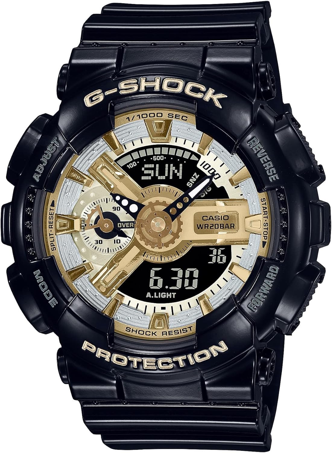 Casio G-Shock Men's GMAS110GB-1A Black/Gold Analog-Digital Watch